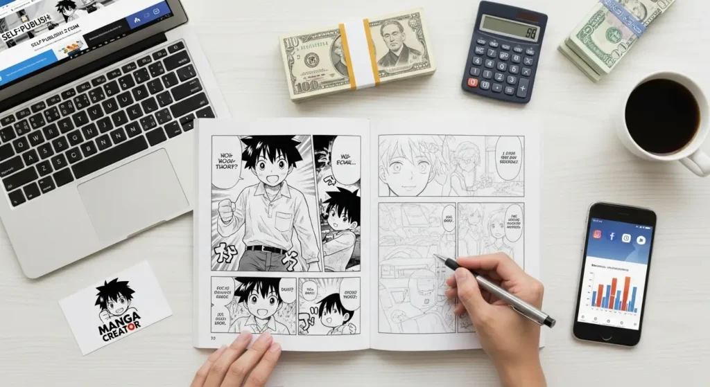 What are the steps to self publish manga and make money?