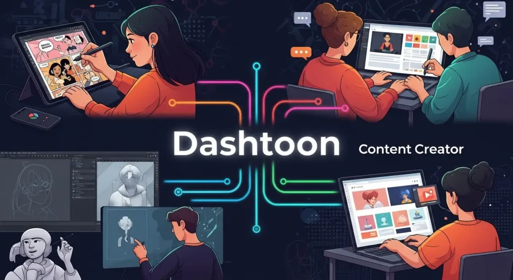 What types of content can creators produce using Dashtoon?